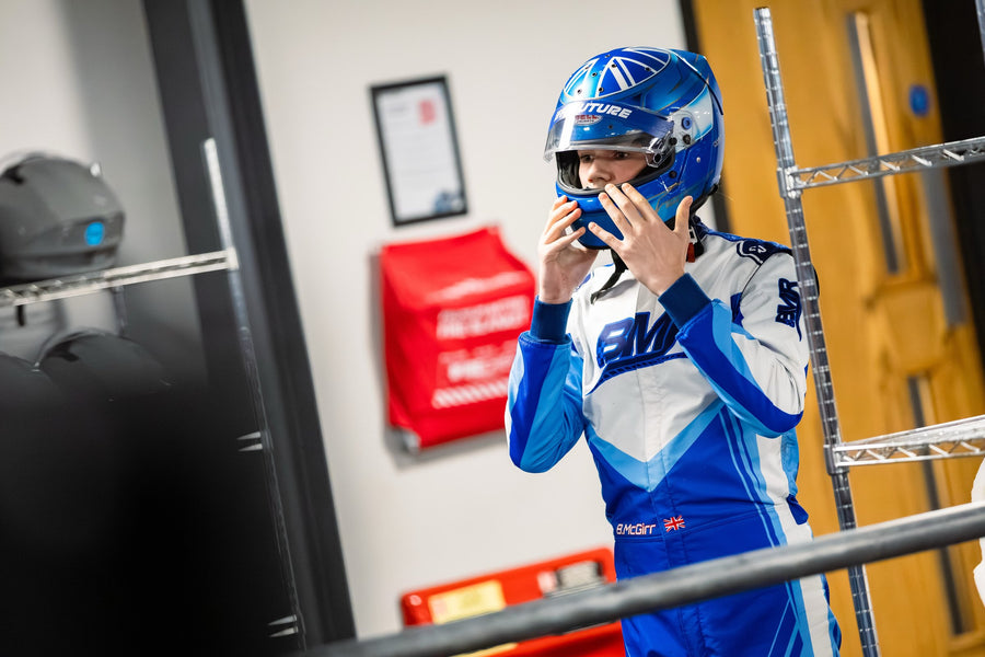 Bobby McGirr in a custom CR X-PRO kart suit