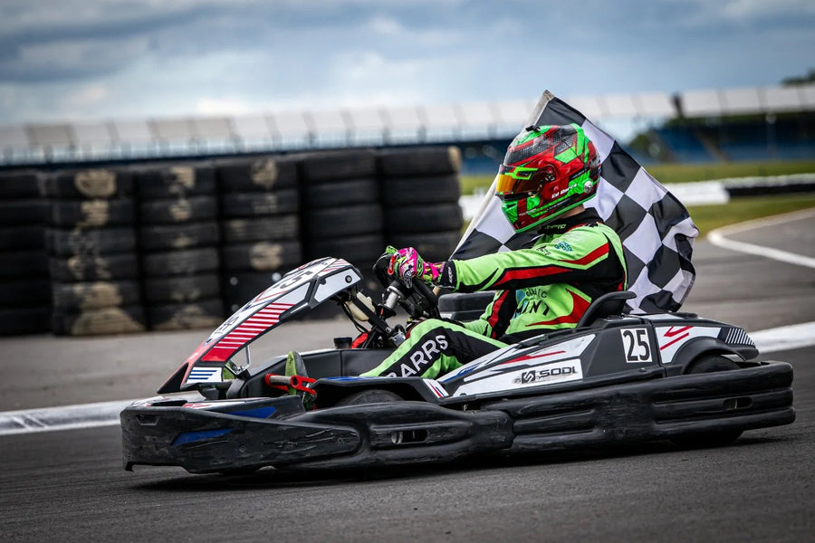 Ed Barrs in a custom CR X-PRO kart suit