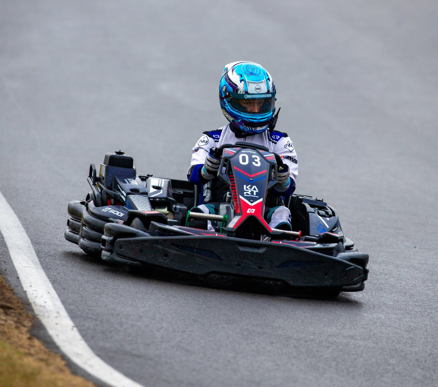 Jack Goldsmith in a custom CR X-PRO kart suit
