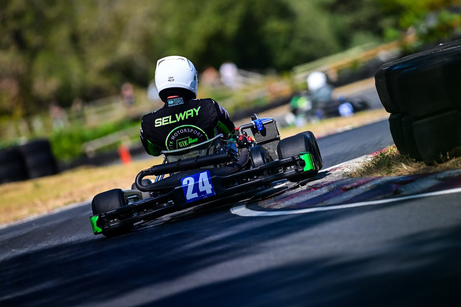 Josh Selway in a custom CR X-PRO kart suit
